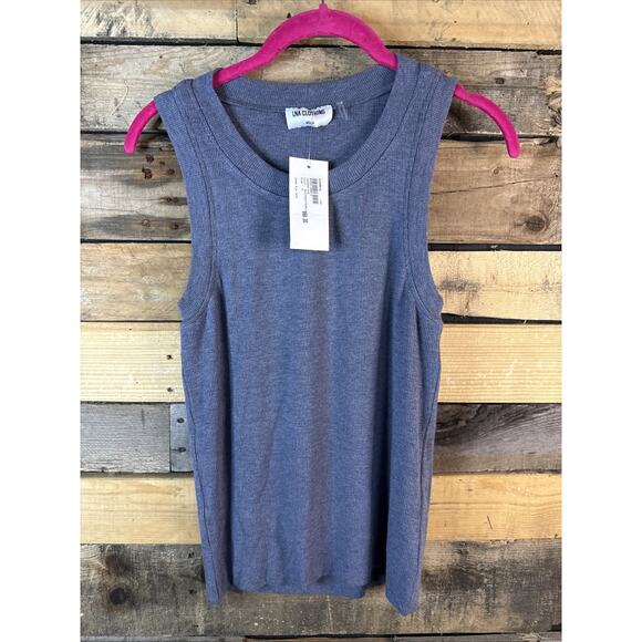 Evereve LNA Clothing Jones Rib Tank, Medium, Blue - Picture 1 of 4